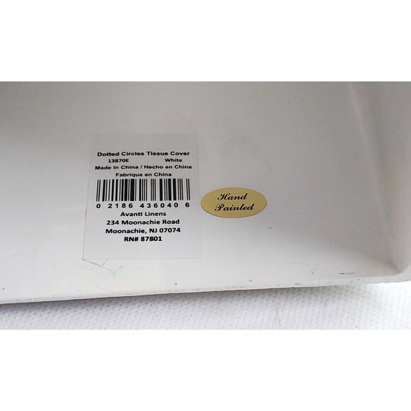 TISSUE HOLDER-AVANTI LINENS-Light Cream-Circles-Gray & Silver-Reflective Silver - Picture 5 of 10